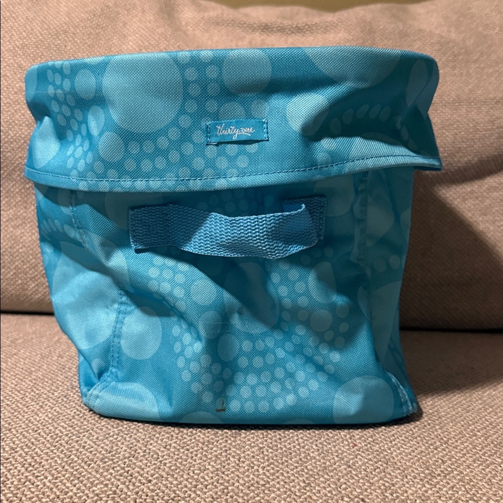 Mini Utility Bin by Thirty-One in Aqua Circle Spirals Organizer